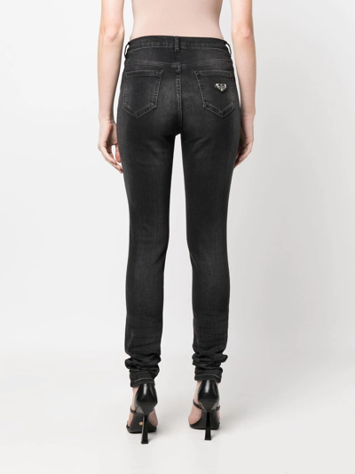 Shop Philipp Plein High-waist Skinny-cut Jeans In Schwarz