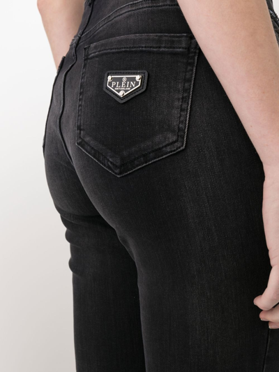 Shop Philipp Plein High-waist Skinny-cut Jeans In Schwarz