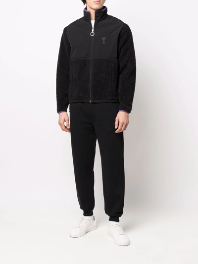 Shop Ami Alexandre Mattiussi Ami De Coeur Panelled Jacket In Black