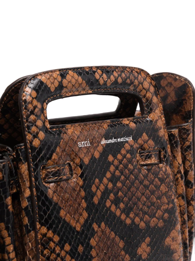 Shop Ami Alexandre Mattiussi Snakeskin-print Bucket Bag In Brown
