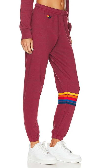 Shop Aviator Nation Rainbow Stitch Sweatpants In Plum