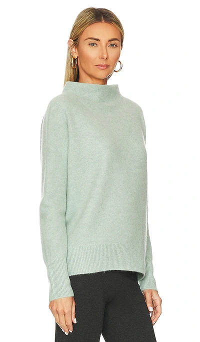Shop Vince Boiled Funnel Neck Pullover In Mint Glass
