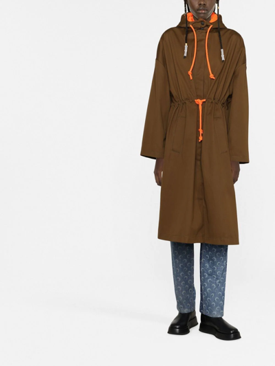 Msgm Two-in-one Hooded Coat In Grün