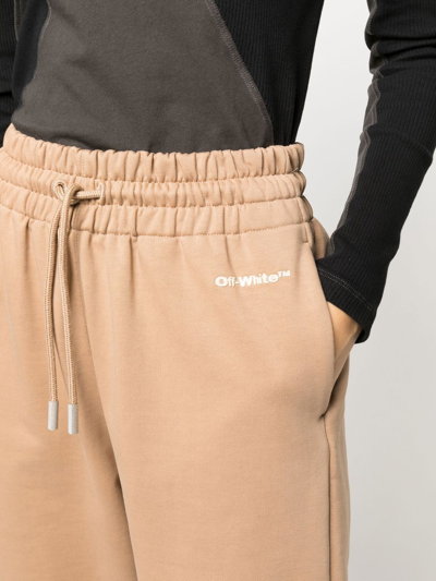 Shop Off-white Embroidered-logo Track Pants In Braun