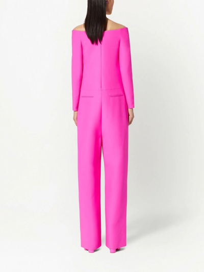 Shop Valentino Crepe Couture Jumpsuit In Pink