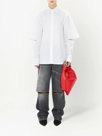 Jw Anderson Cut-out Straight Jeans In Grey