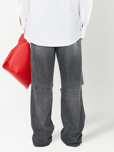 Jw Anderson Cut-out Straight Jeans In Grey