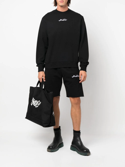 Shop Off-white Logo-print Organic Cotton Sweatshirt In Black