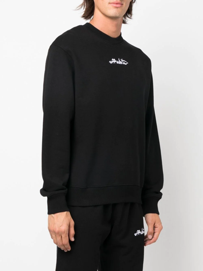 Shop Off-white Logo-print Organic Cotton Sweatshirt In Black