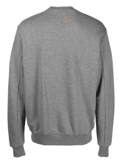 Shop Billionaire Logo-print Cotton Sweatshirt In Grau