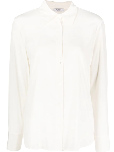Shop Peserico Silk Long-sleeve Shirt In Nude