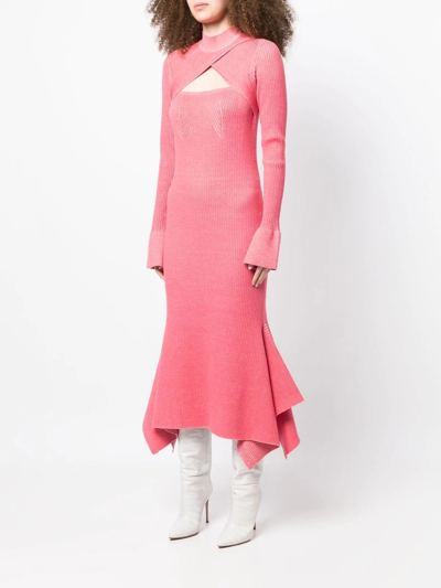 Shop 3.1 Phillip Lim / フィリップ リム Cut-out Ribbed Knit Dress In Rosa