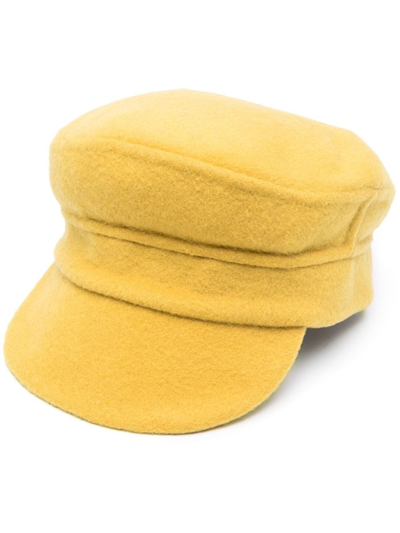 Shop P.a.r.o.s.h Wool Baker Boy Hat In Gelb