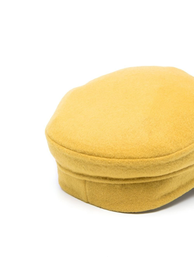 Shop P.a.r.o.s.h Wool Baker Boy Hat In Gelb