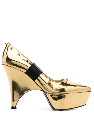 Shop Undercover Pointed-toe Pumps In Gold