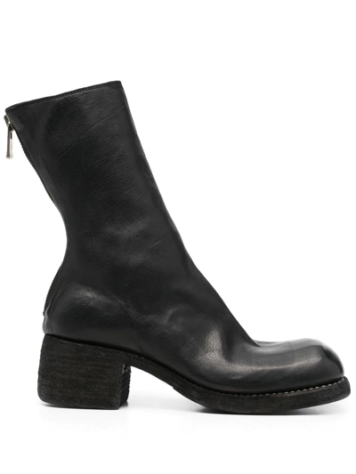 Shop Guidi Rear-zip Horse Leather Boots In Black