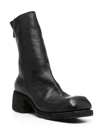 Shop Guidi Rear-zip Horse Leather Boots In Black