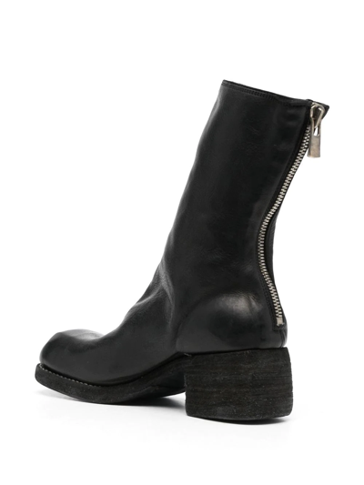 Shop Guidi Rear-zip Horse Leather Boots In Black