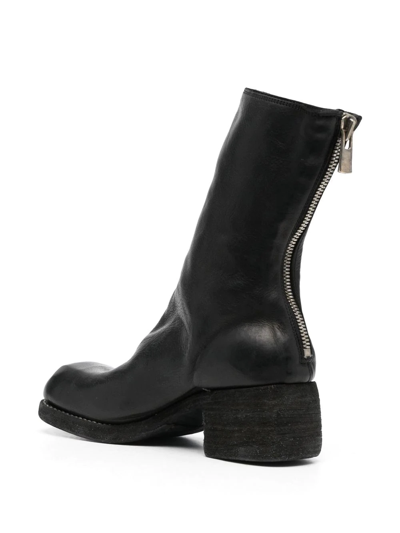 Guidi Rear-zip Horse Leather Boots In Black