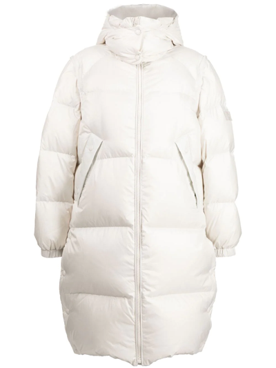 Shop Yves Salomon Padded-design Zipped Coat In White