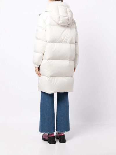 Yves Salomon Padded-design Zipped Coat In White