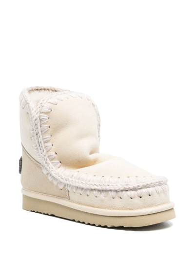 Mou Eskimo 18 Glitter-logo Boots In Nude
