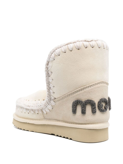 Mou Eskimo 18 Glitter-logo Boots In Nude