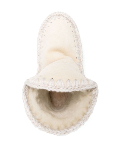 Mou Eskimo 18 Glitter-logo Boots In Nude