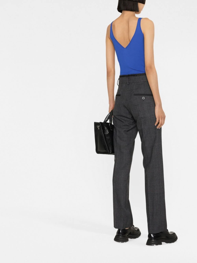 Sacai Drawstring-fastening Straight-leg Trousers In Grau