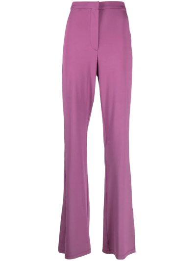 Remain Birger Christensen Split-cuff High-waisted Flared Trousers In Violett