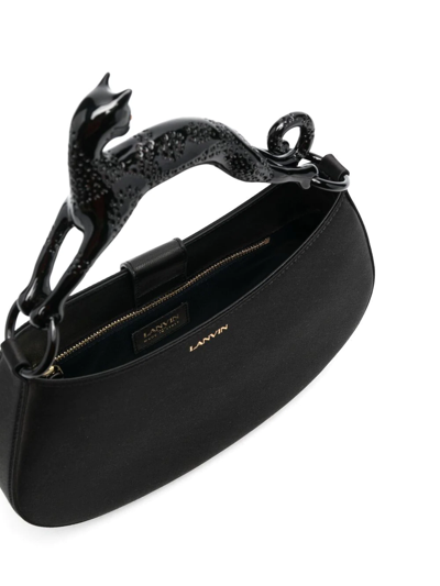 Shop Lanvin Cat-handle Leather Shoulder Bag In Schwarz