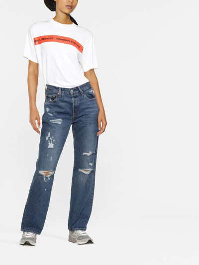 Levi's Distressed Boyfriend Jeans In Blue