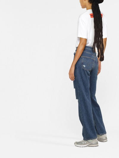 Levi's Distressed Boyfriend Jeans In Blue