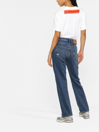 Levi's Distressed Boyfriend Jeans In Blue