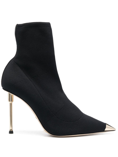 Shop Elisabetta Franchi Pointed 130mm Heeled Boots In Schwarz