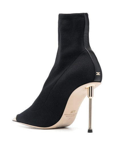 Shop Elisabetta Franchi Pointed 130mm Heeled Boots In Schwarz