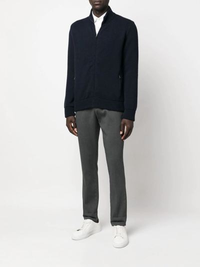 Shop Boglioli Zip-up Cashmere Jumper In Blau