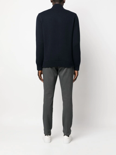 Boglioli Zip-up Cashmere Jumper In Blau
