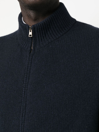 Shop Boglioli Zip-up Cashmere Jumper In Blau