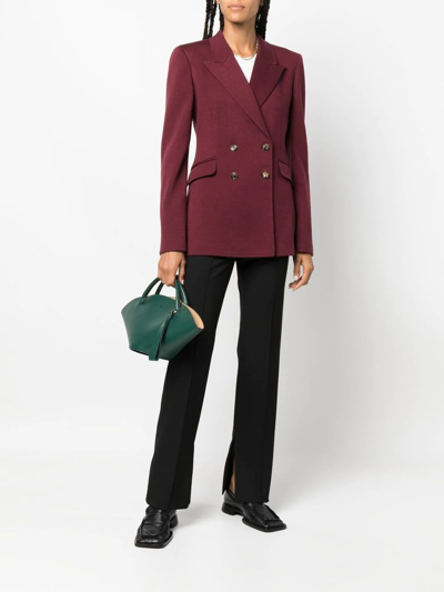 Shop Gabriela Hearst Double-breasted Wool-blend Blazer In Rot