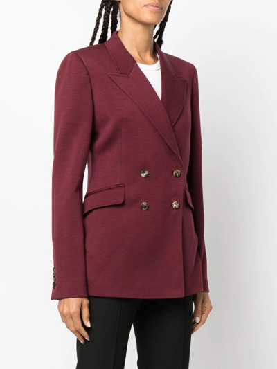 Shop Gabriela Hearst Double-breasted Wool-blend Blazer In Rot