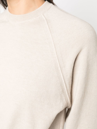 Shop Gentry Portofino Ribbed-knit Wool Jumper In Nude