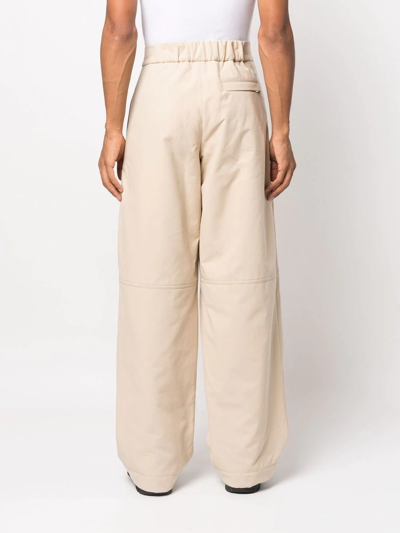 Shop Jacquemus High-waist Wide-leg Trousers In Nude