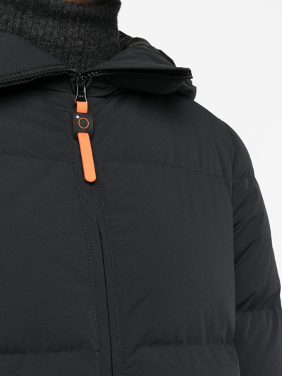 Shop Aspesi Hooded Padded Jacket In Schwarz