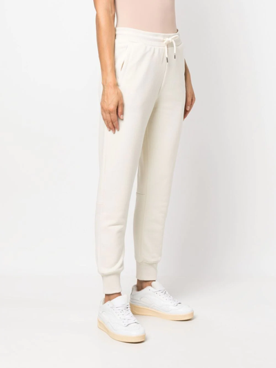 Shop Woolrich Logo-embroidered Cotton Track Pants In Nude