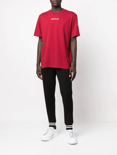 Moncler Logo-patch Tapered Track Pants In Schwarz