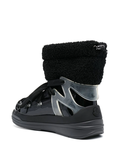 Shop Moncler Lace-up Snow Boots In Schwarz