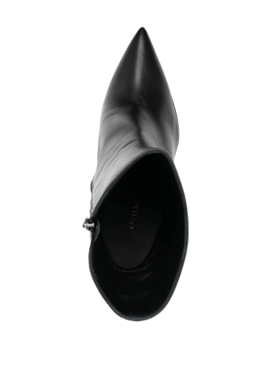 Le Silla Black Leather Boots In Schwarz