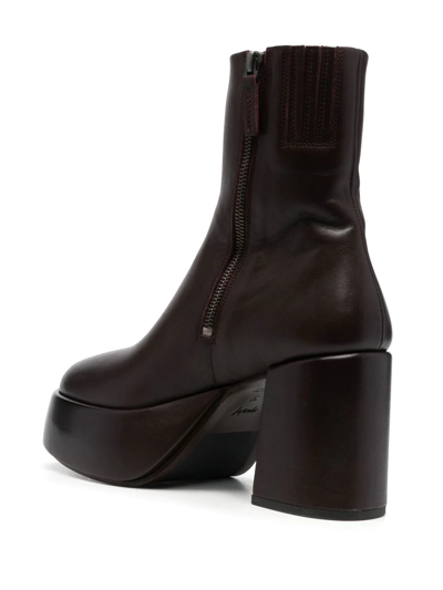 Shop Marsèll Platform Leather Boots In Braun