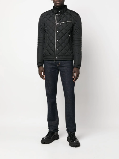 Shop Moncler Diamond-quilt Zip-fastening Jacket In Schwarz